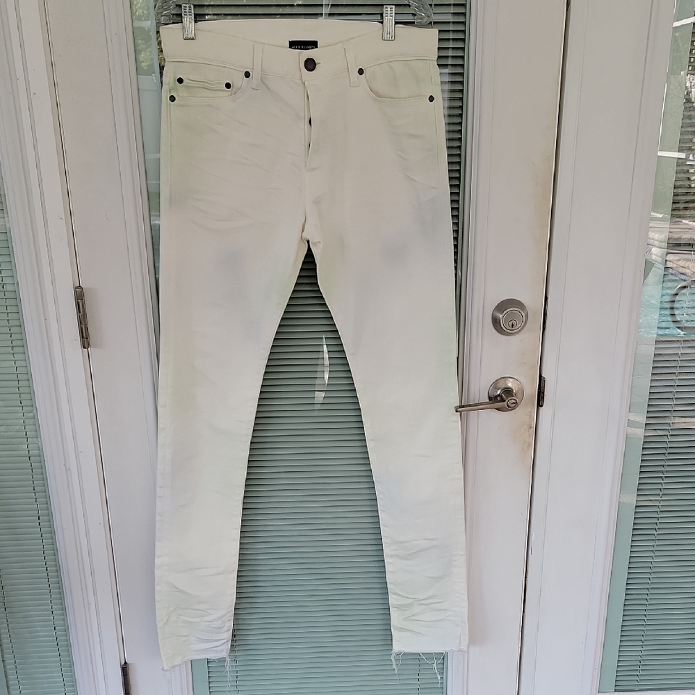 John Elliott Jeans The Cast 2 Skittles Raw Hem Slim Fit Botton Fly Sz 31